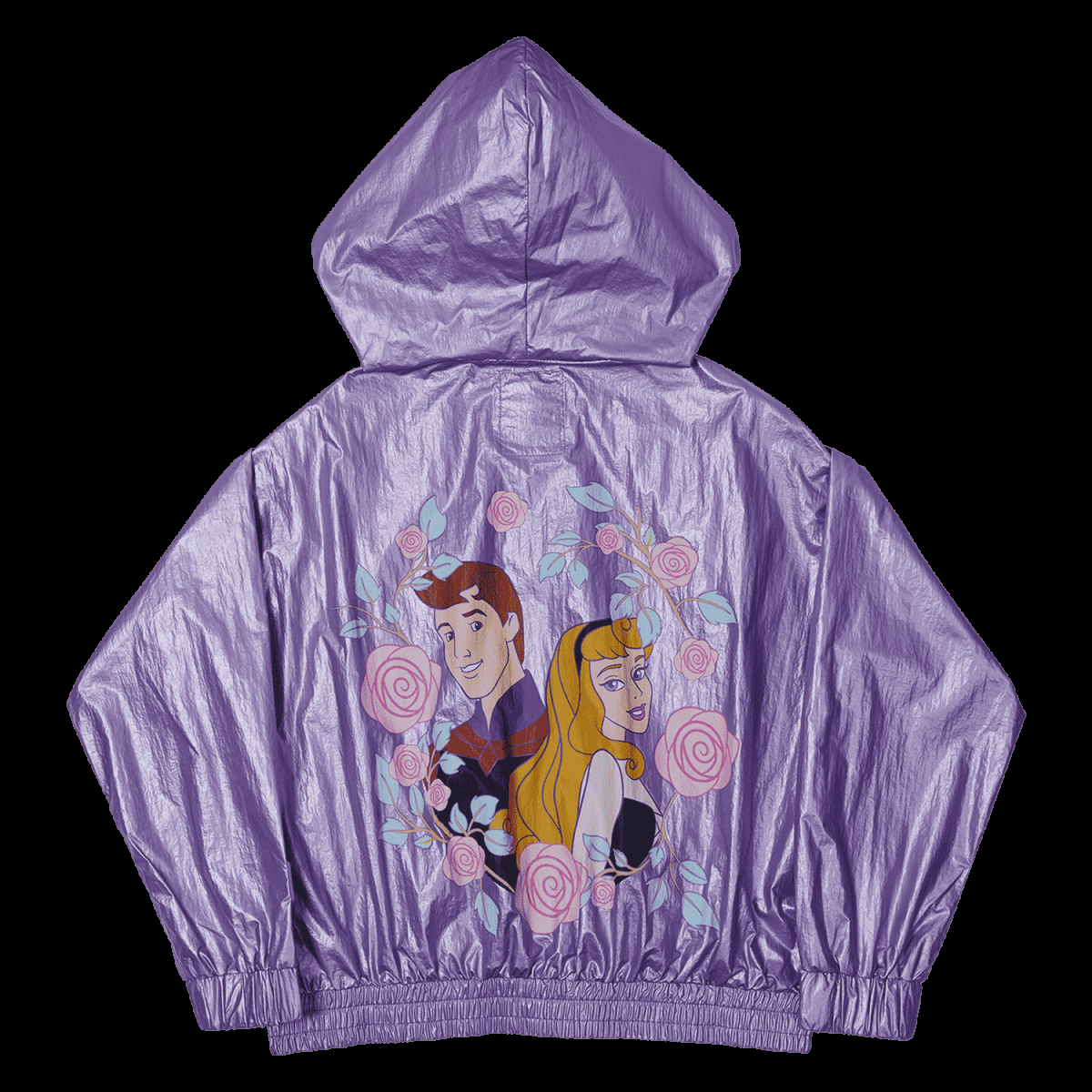 Sleeping Beauty Princess Aurora & Prince Phillip Floral Windbreaker Half-Zip Unisex Hoodie - Figurine Apparel Disney - vue 4