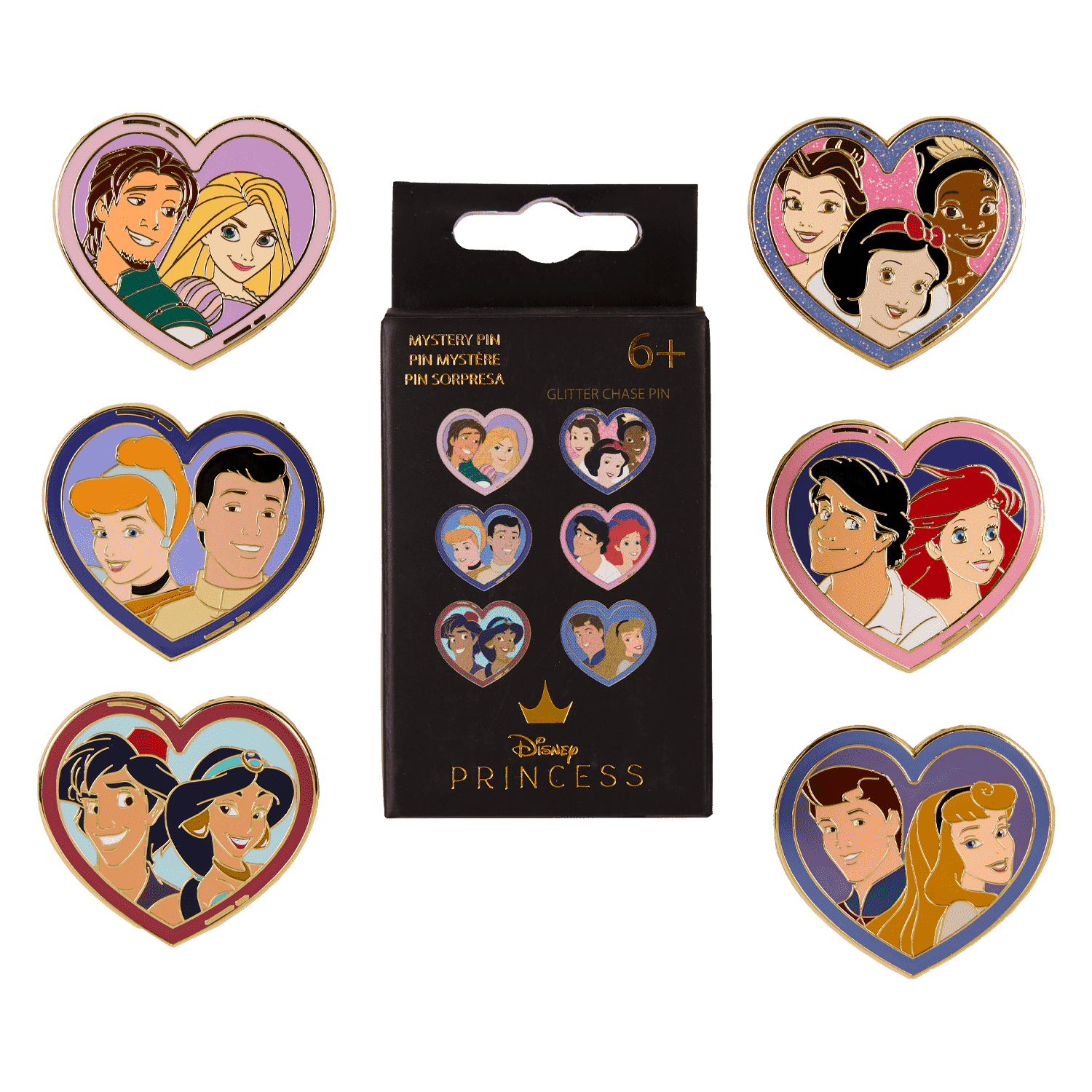 Disney Princess & Prince Heart Mystery Box Pin - Figurine Pins