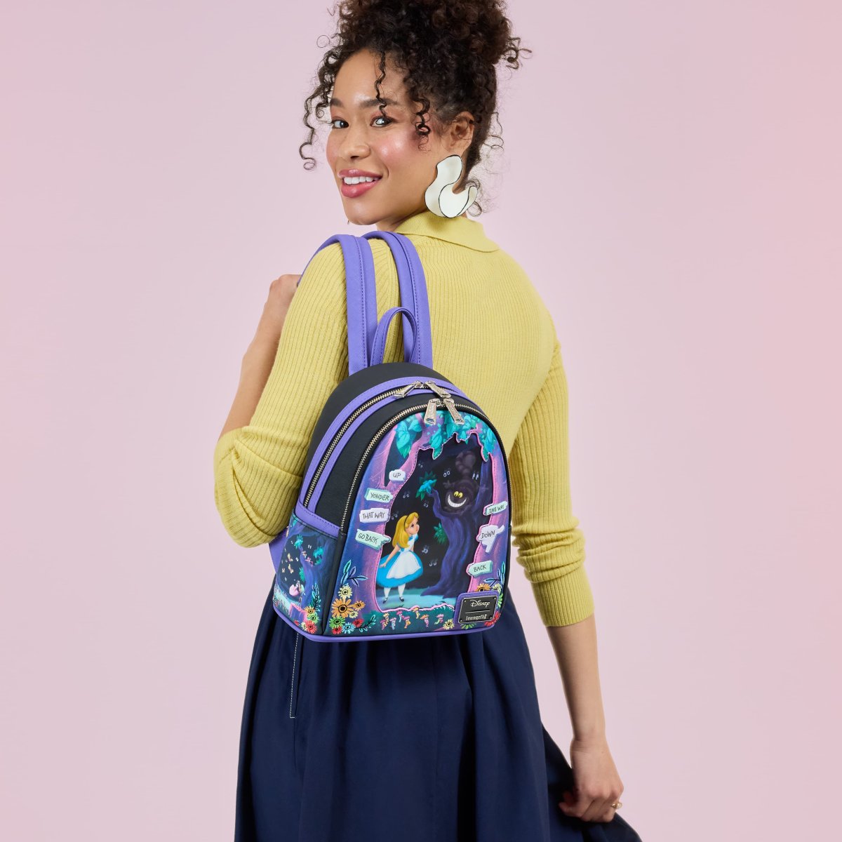 Alice in Wonderland Tulgey Wood Lenticular Mini Backpack - Figurine Bags Disney - vue 2