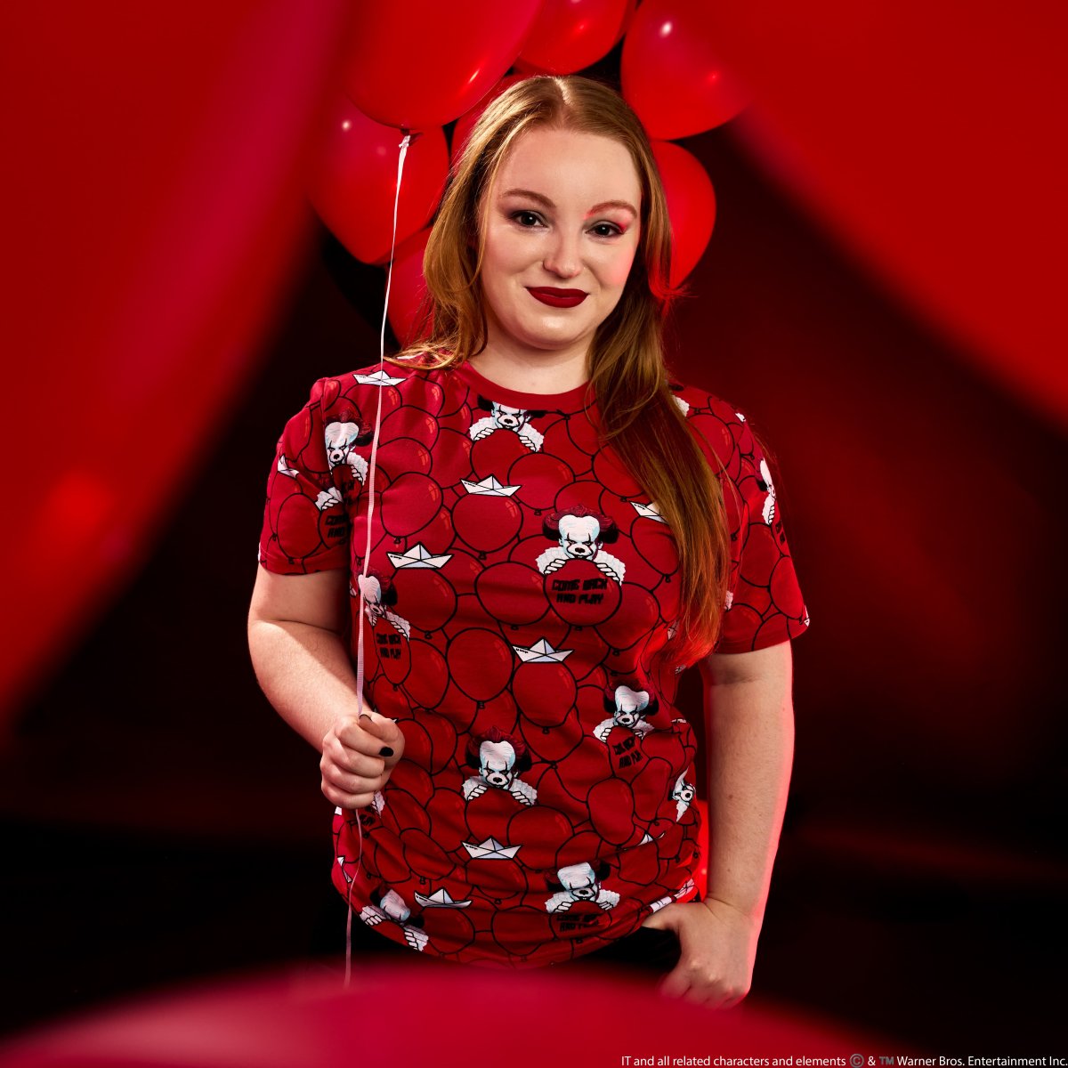 It Pennywise Red Balloon Unisex Tee - Figurine Apparel IT - vue 2