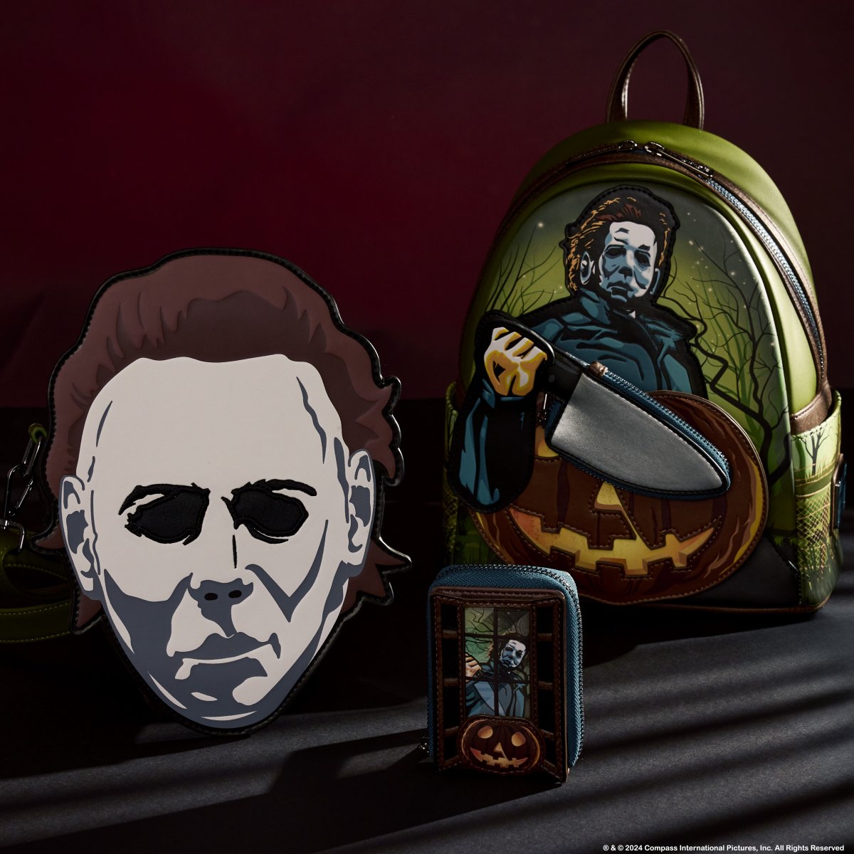 Halloween Michael Myers Pumpkin Glow Mini Backpack With Coin Bag - Figurine Bags Halloween - vue 4
