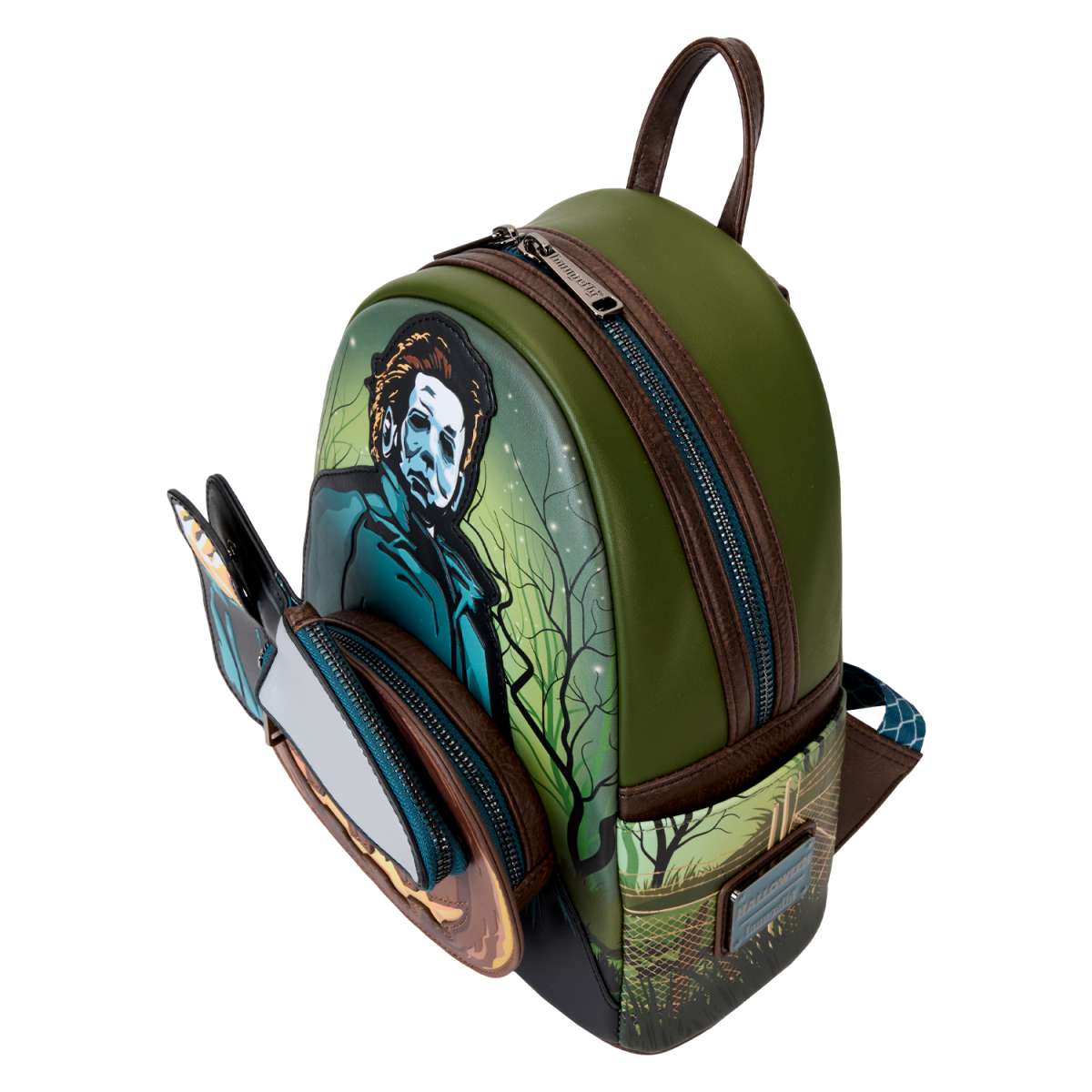 Halloween Michael Myers Pumpkin Glow Mini Backpack With Coin Bag - Figurine Bags Halloween - vue 8
