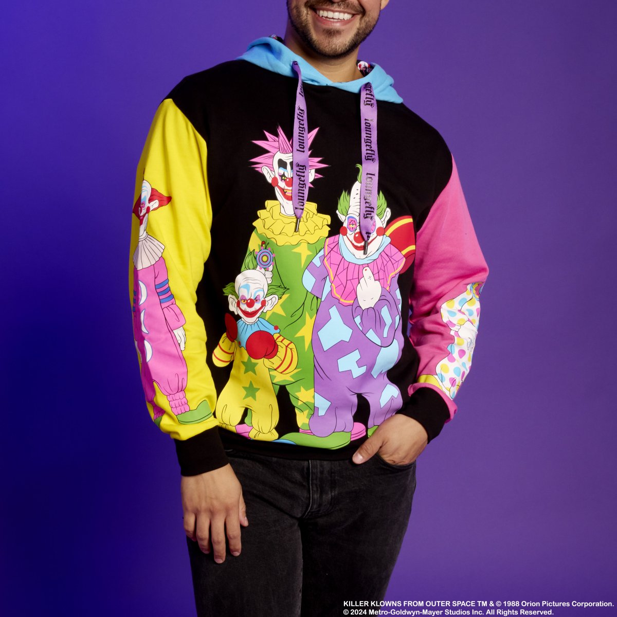 Killer Klowns from Outer Space Color Block Unisex Hoodie - Figurine Apparel Killer Klowns from Outer Space - vue 2