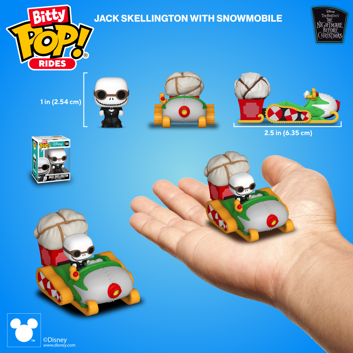Bitty Pop! Rides Jack Skellington with Snowmobile - Figurine Bitty Pop! Disney - vue 2