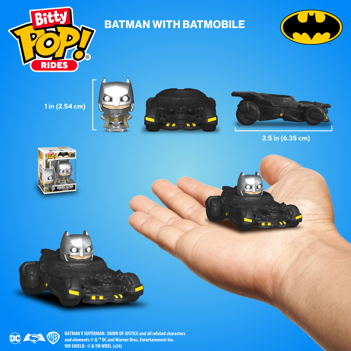 Bitty Pop! Rides Batman with Batmobile - Figurine Bitty Pop! DC Comics - vue 2
