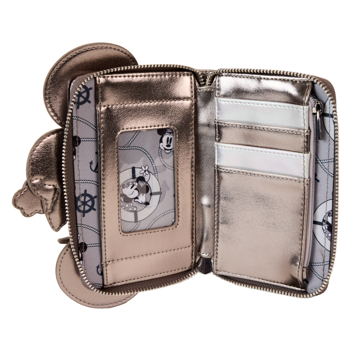 D23 Limited Edition Steamboat Willie Platinum Minnie Mouse Zip Around Wallet - Figurine Wallets Disney - vue 5