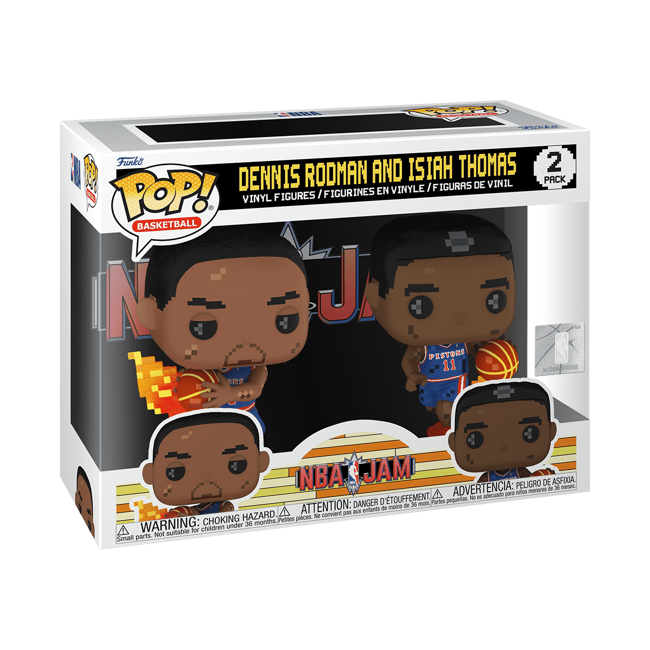 Pop! 8-Bit Dennis Rodman & Isiah Thomas 2-Pack - Figurine Pop! NBA - vue 2