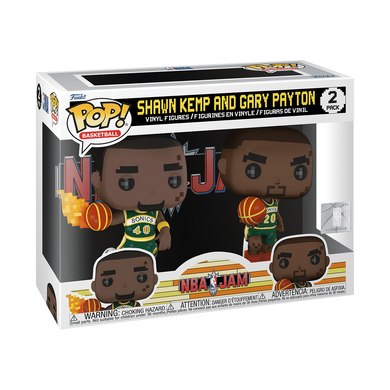 Pop! 8-Bit Shawn Kemp & Gary Payton 2-Pack - Figurine Pop! NBA - vue 2