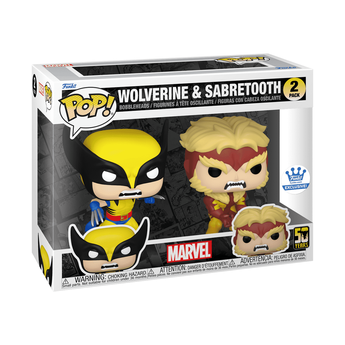 Pop! Wolverine & Sabretooth 2-Pack - Figurine Pop! Marvel - vue 3