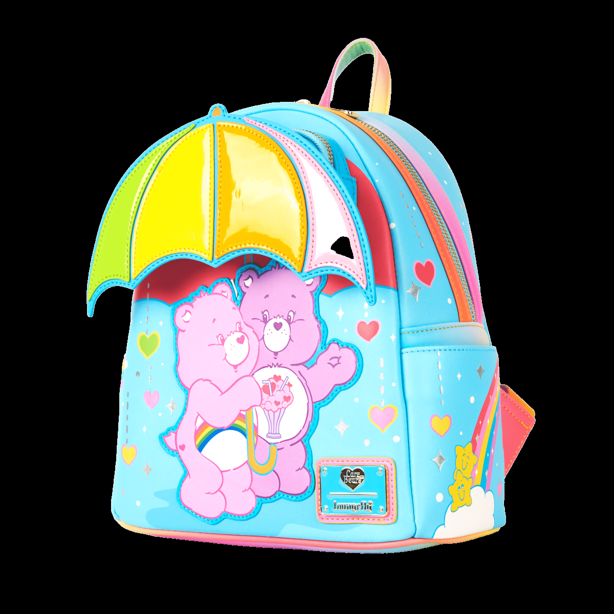 Care Bears Cheer Bear & Share Bear Rainbow Umbrella Mini Backpack - Figurine Bags Care Bears - vue 3
