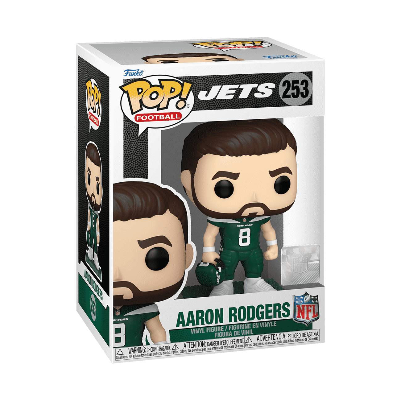 Pop! Aaron Rodgers (Jets Home Uniform) - Figurine Pop! NFL - vue 3