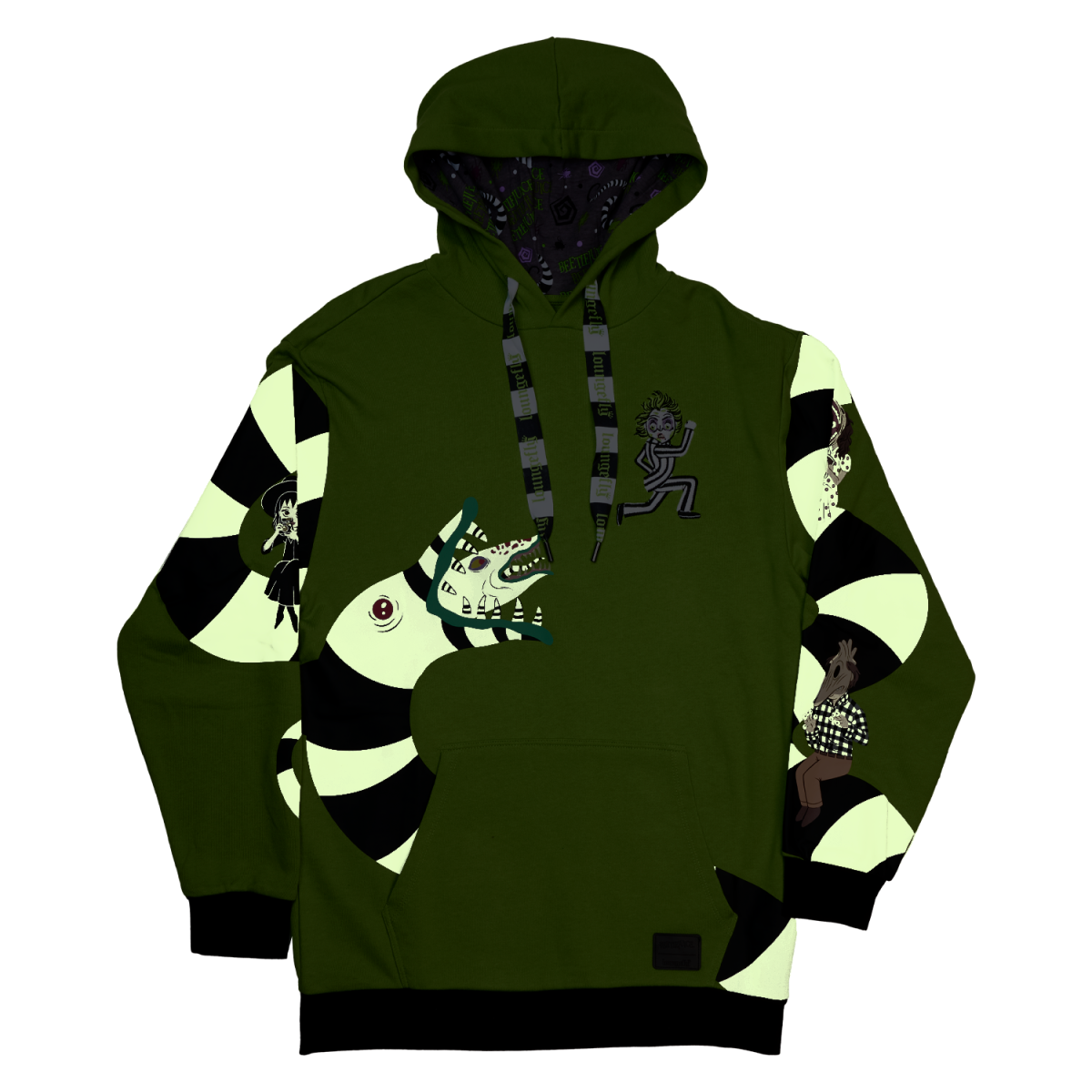 Beetlejuice Sandworm Glow Unisex Hoodie - Figurine Apparel Beetlejuice - vue 3