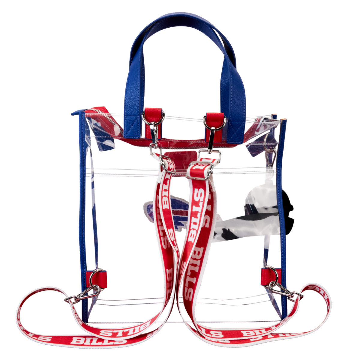 NFL Buffalo Bills Clear Convertible Backpack & Tote Crossbody Stadium Bag - Figurine Bags NFL - vue 6