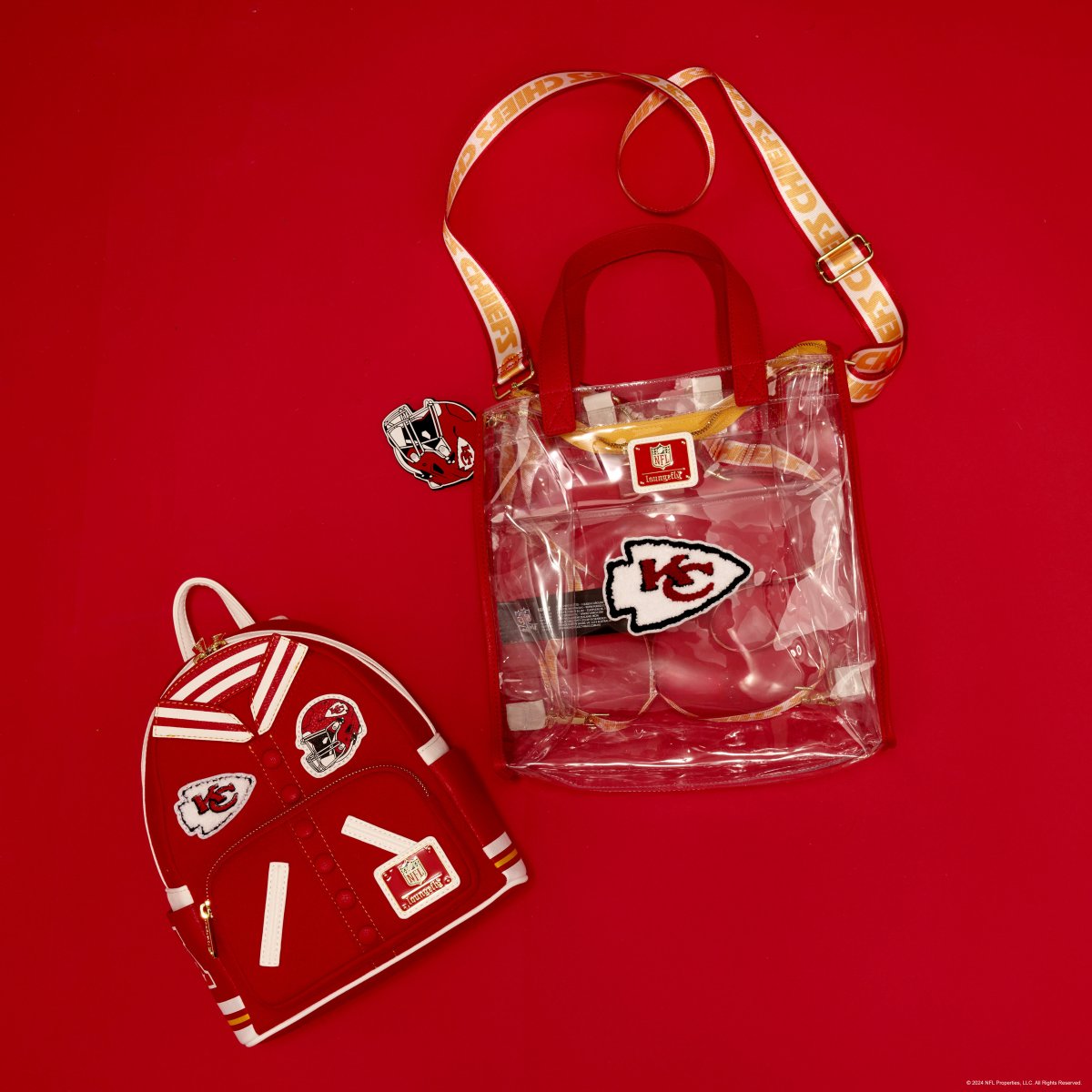 NFL Kansas City Chiefs Clear Convertible Backpack & Tote Crossbody Stadium Bag - Figurine Bags NFL - vue 3