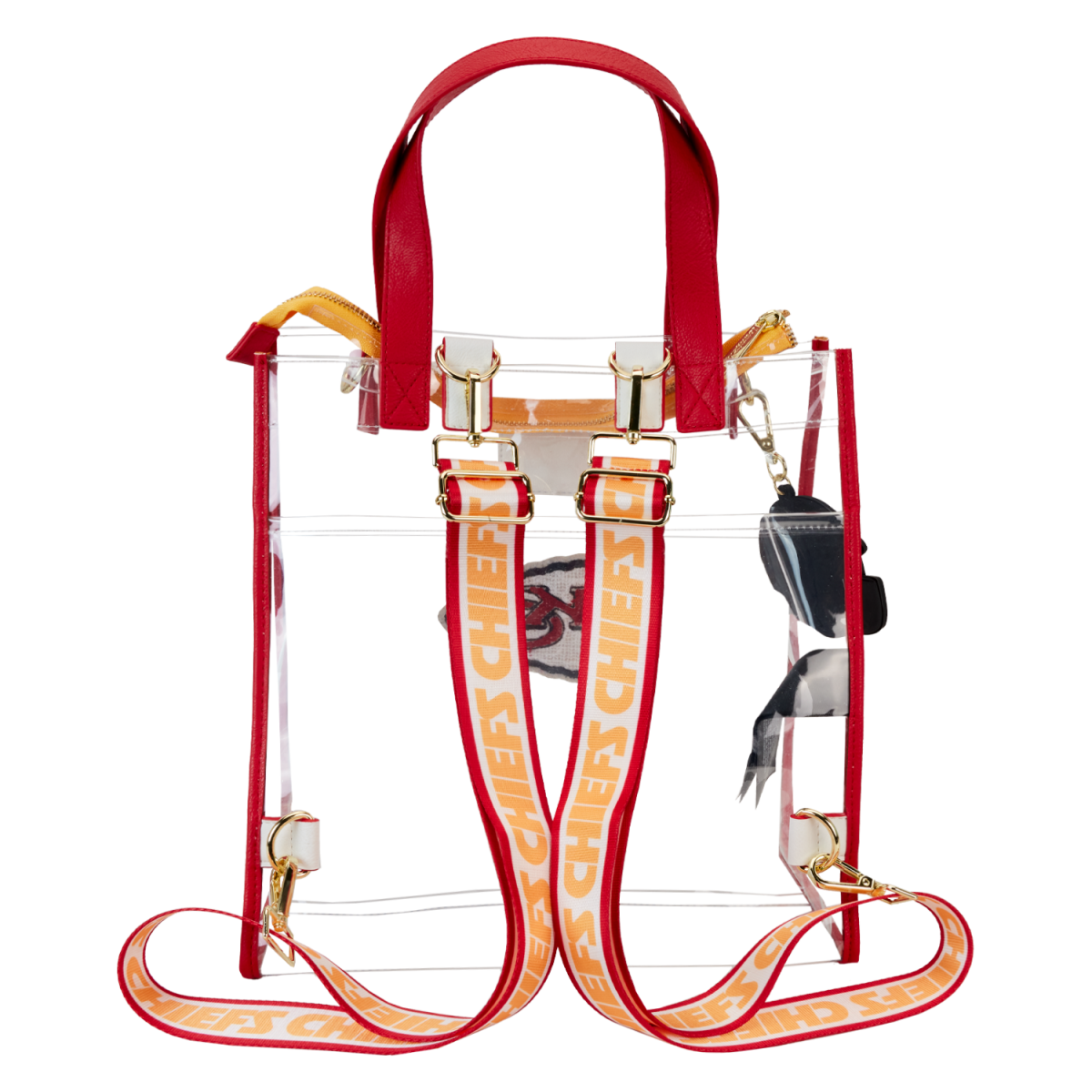 NFL Kansas City Chiefs Clear Convertible Backpack & Tote Crossbody Stadium Bag - Figurine Bags NFL - vue 6
