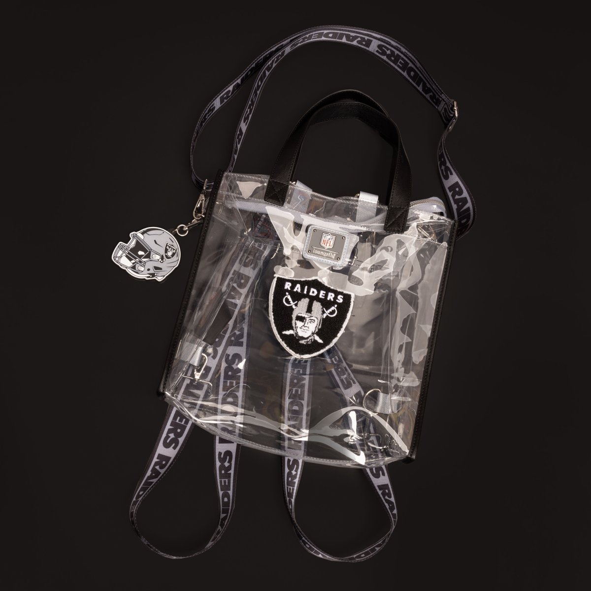 NFL Las Vegas Raiders Clear Convertible Backpack & Tote Crossbody Stadium Bag - Figurine Bags NFL - vue 2
