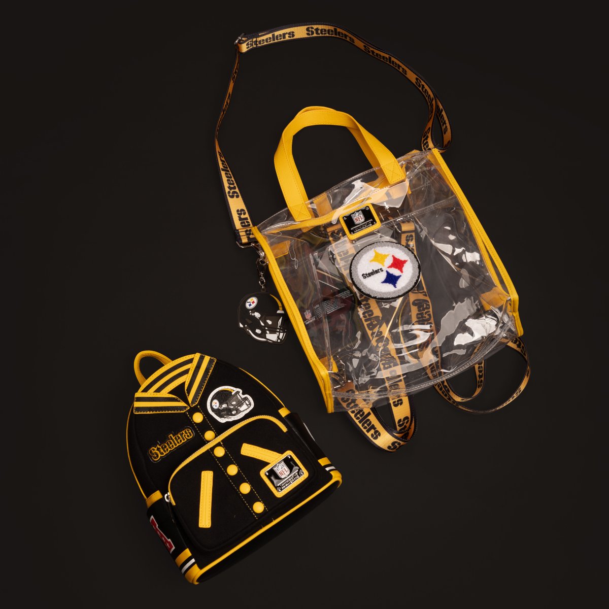 NFL Pittsburgh Steelers Clear Convertible Backpack & Tote Crossbody Stadium Bag - Figurine Bags NFL - vue 3
