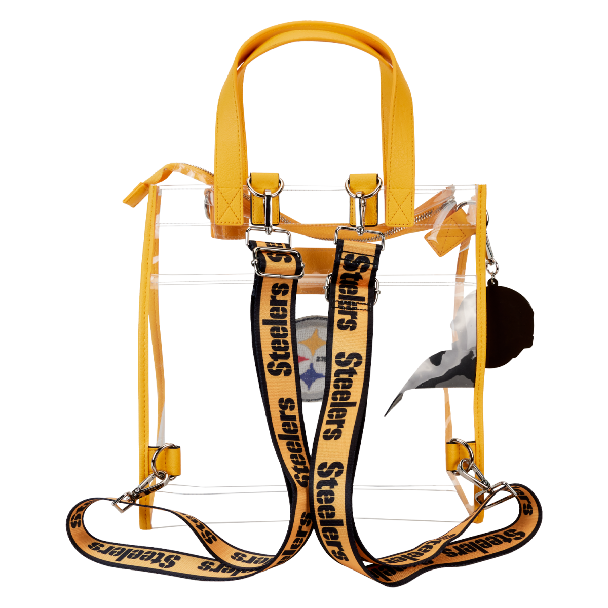 NFL Pittsburgh Steelers Clear Convertible Backpack & Tote Crossbody Stadium Bag - Figurine Bags NFL - vue 6