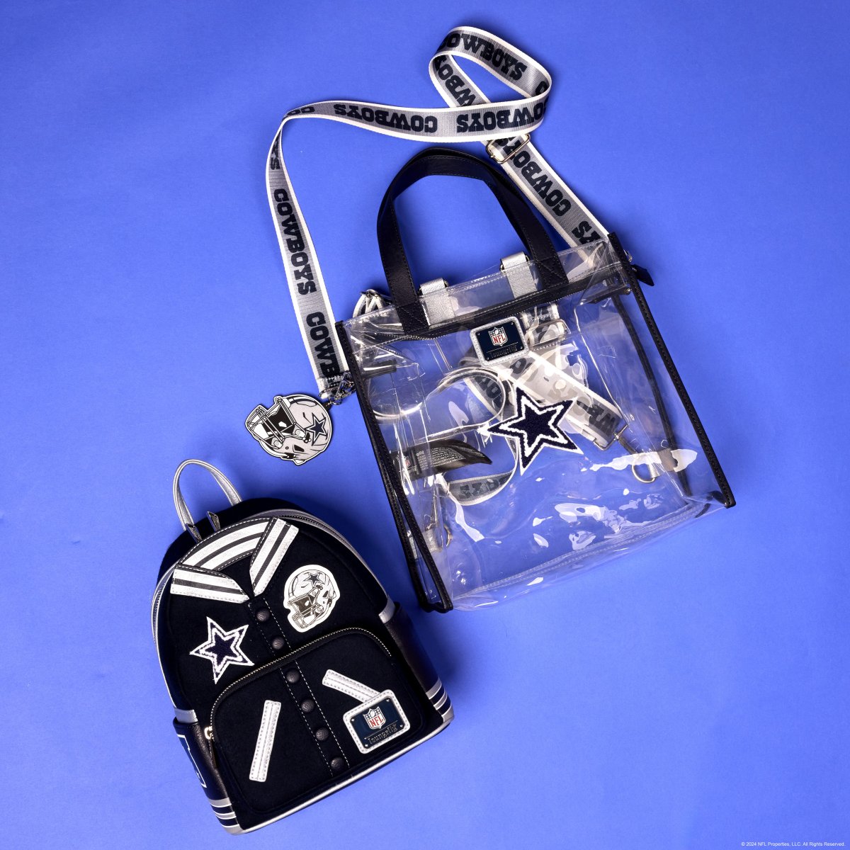 NFL Dallas Cowboys Clear Convertible Backpack & Tote Crossbody Stadium Bag - Figurine Bags NFL - vue 3