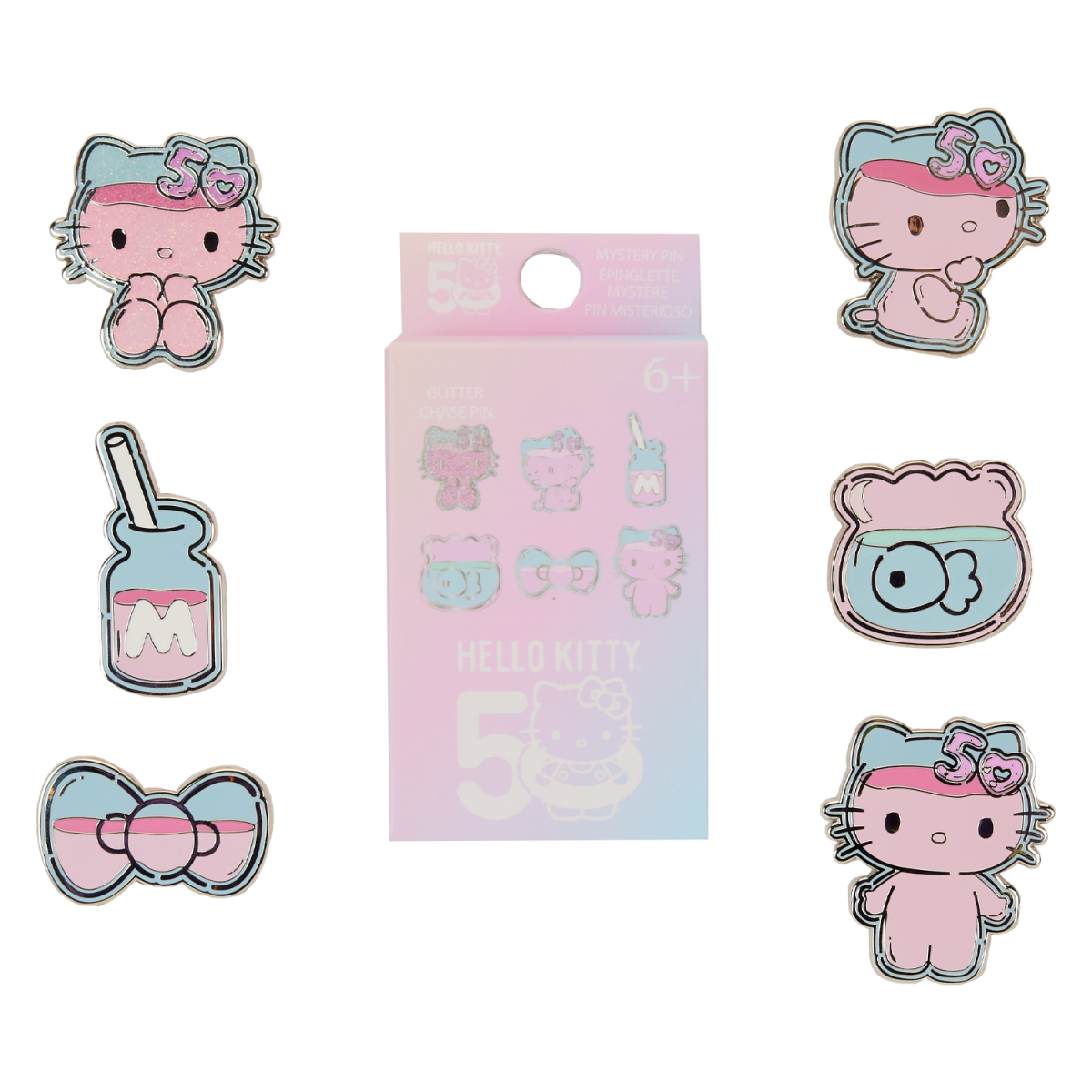 Sanrio Hello Kitty 50th Anniversary Clear & Cute Mystery Box Pin - Figurine Pins