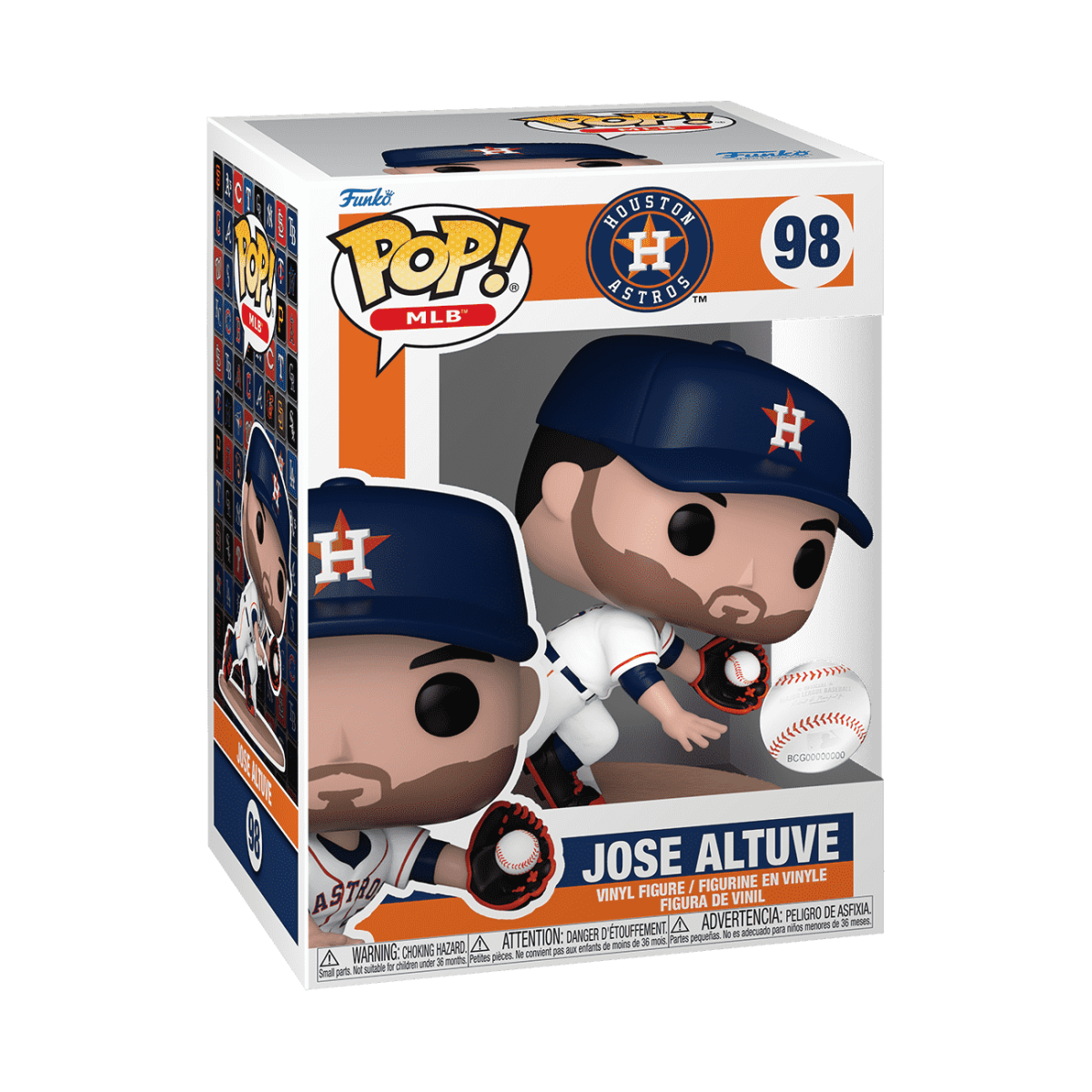 Pop! Jose Altuve Catching in White Jersey - Figurine Pop! MLB - vue 2