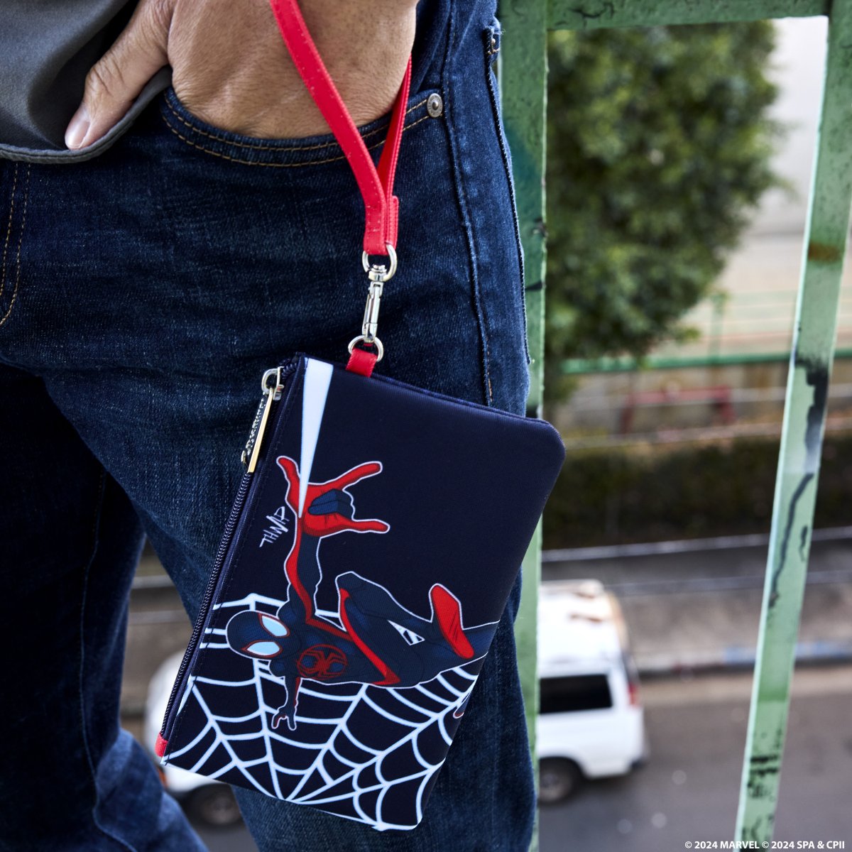 Spider-Verse Miles Morales Suit Nylon Zipper Pouch Wristlet - Figurine Wallets Marvel - vue 2