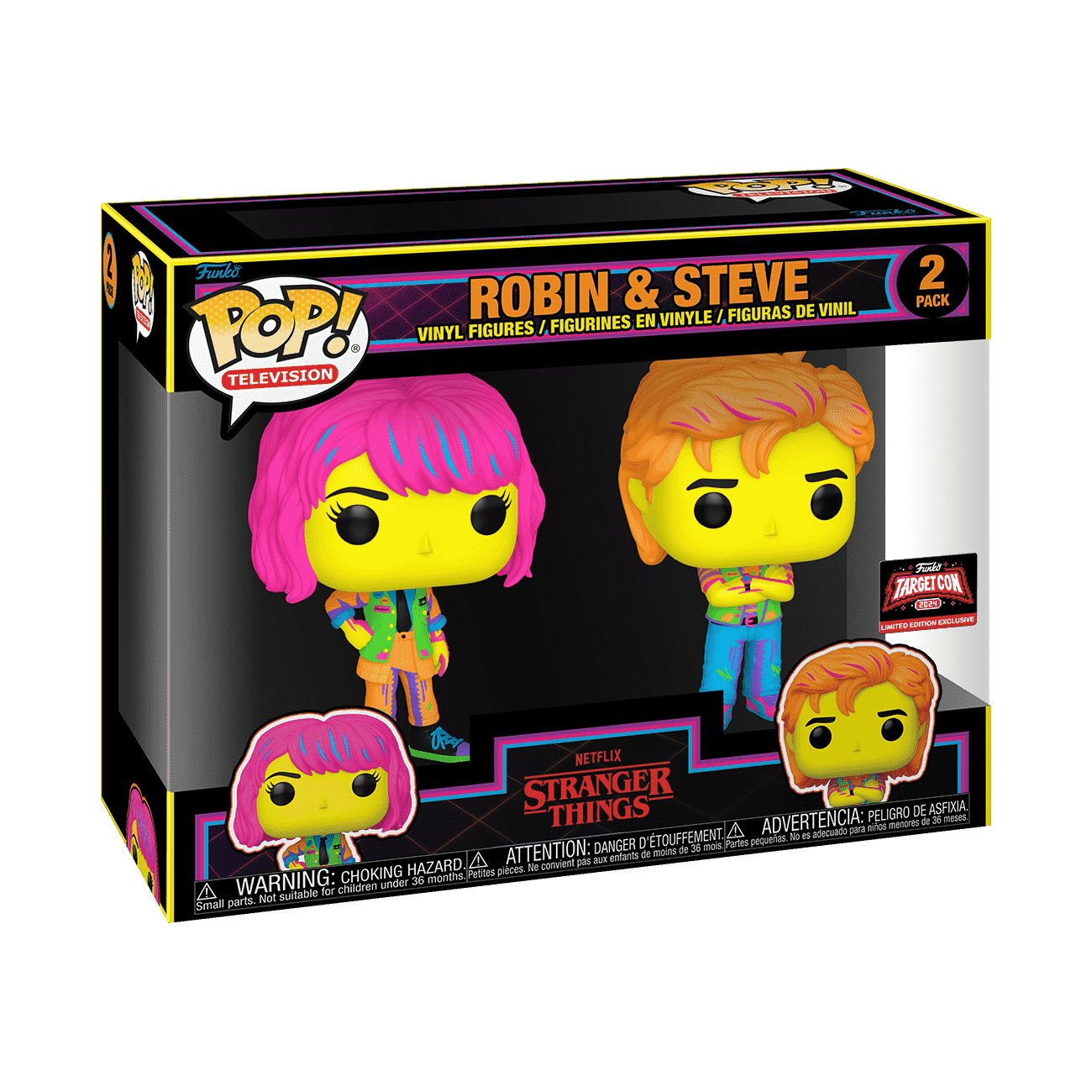 Pop! Robin & Steve 2-Pack (Black Light) - Figurine Pop! Stranger Things - vue 2