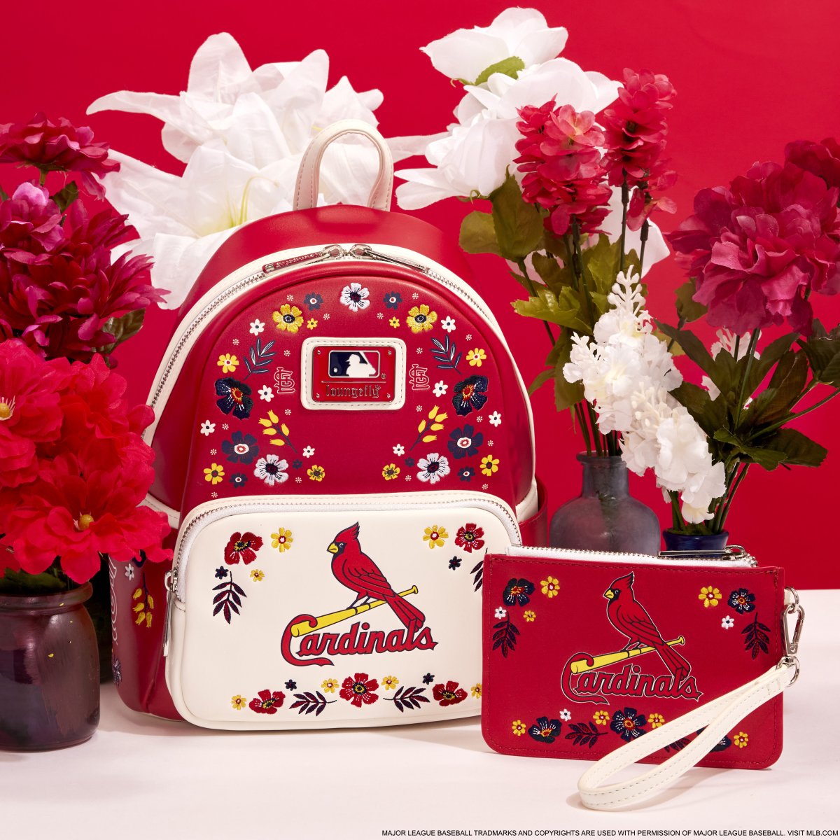 MLB St. Louis Cardinals Floral Card Holder Wristlet Clutch - Figurine Wallets MLB - vue 3