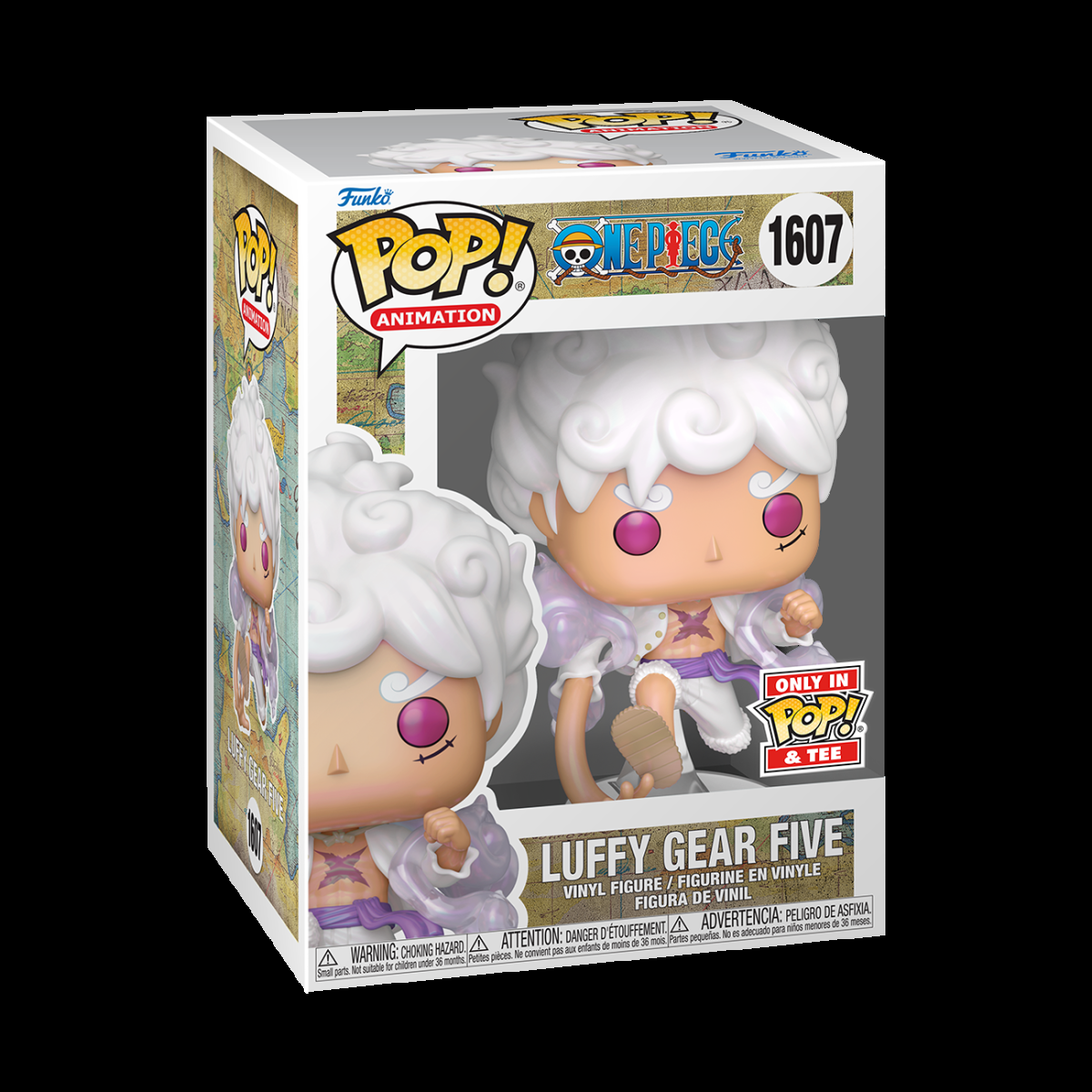 Pop! & Tee Luffy (Gear Five) - Figurine Pop! & Tee One Piece - vue 4