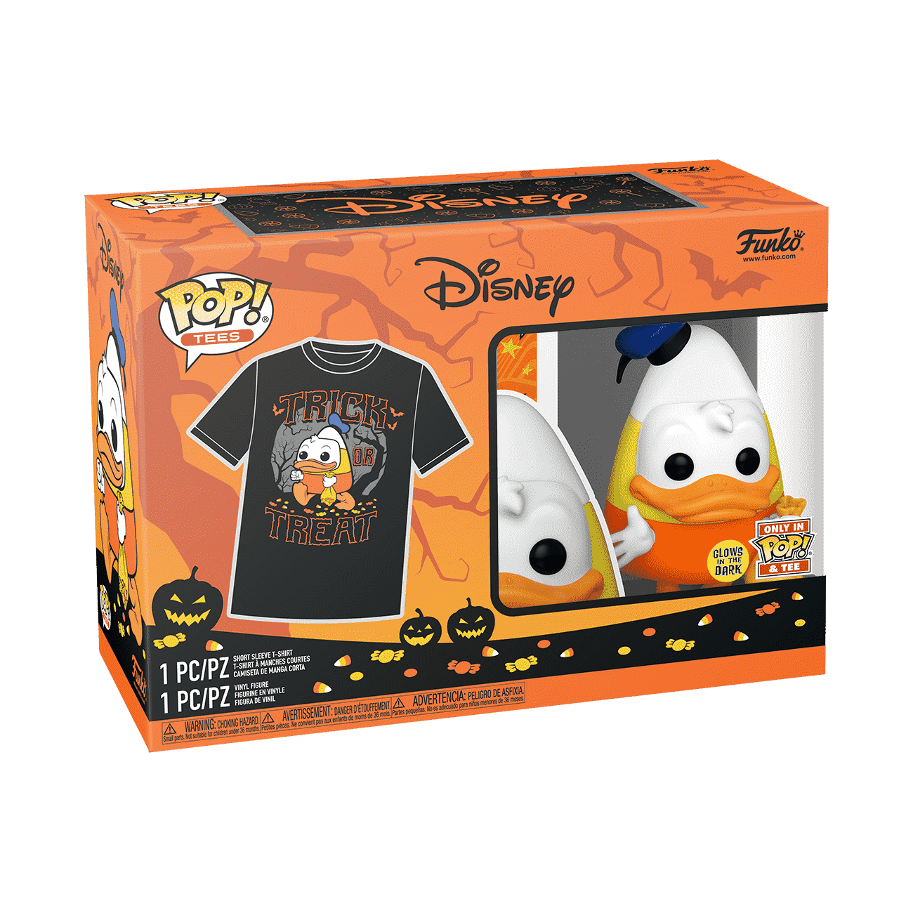 Pop! & Tee Halloween Donald (Glow) - Figurine Pop! & Tee Disney - vue 2