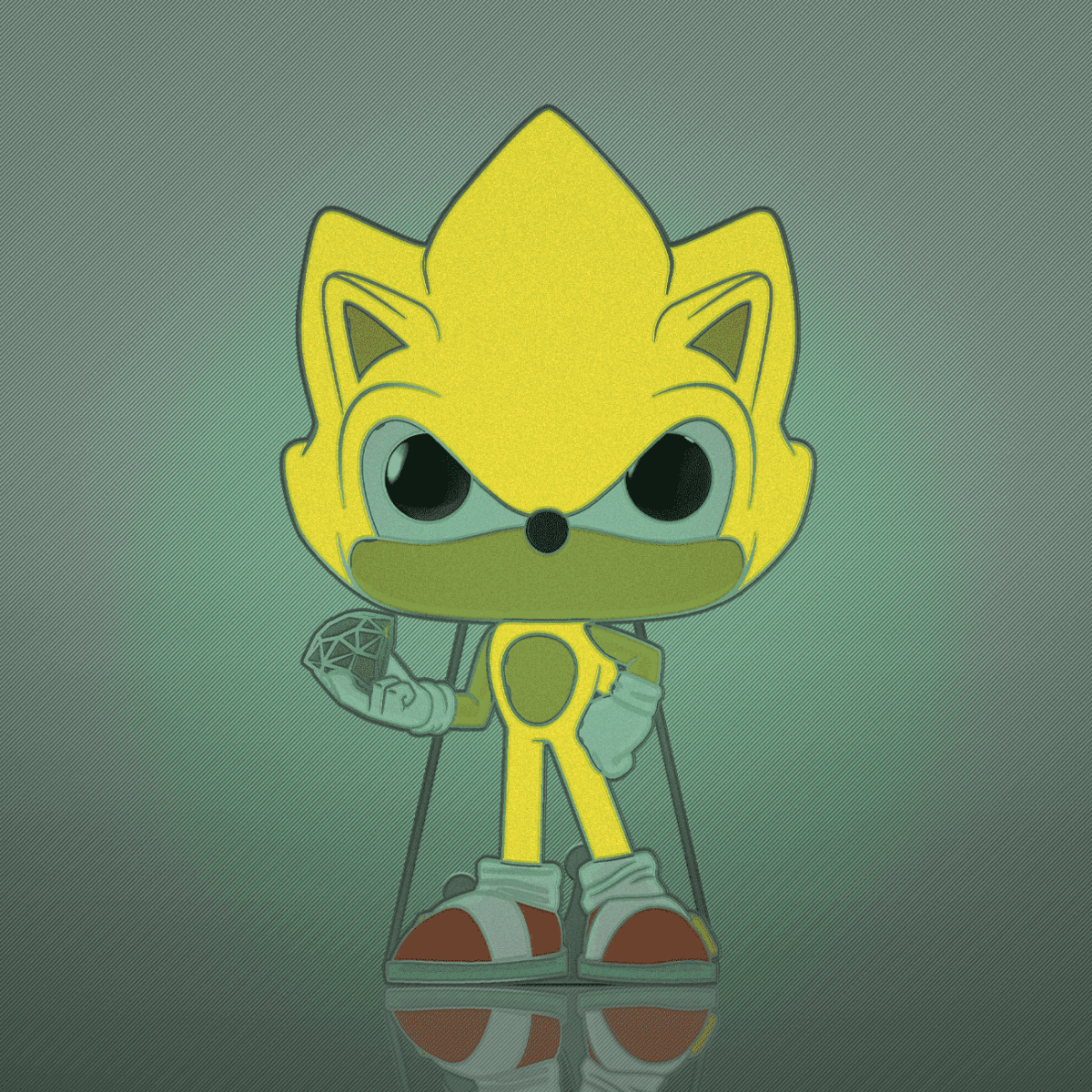 Pop! Pin Super Sonic (Glow) - Figurine Pins Sonic The Hedgehog - vue 3