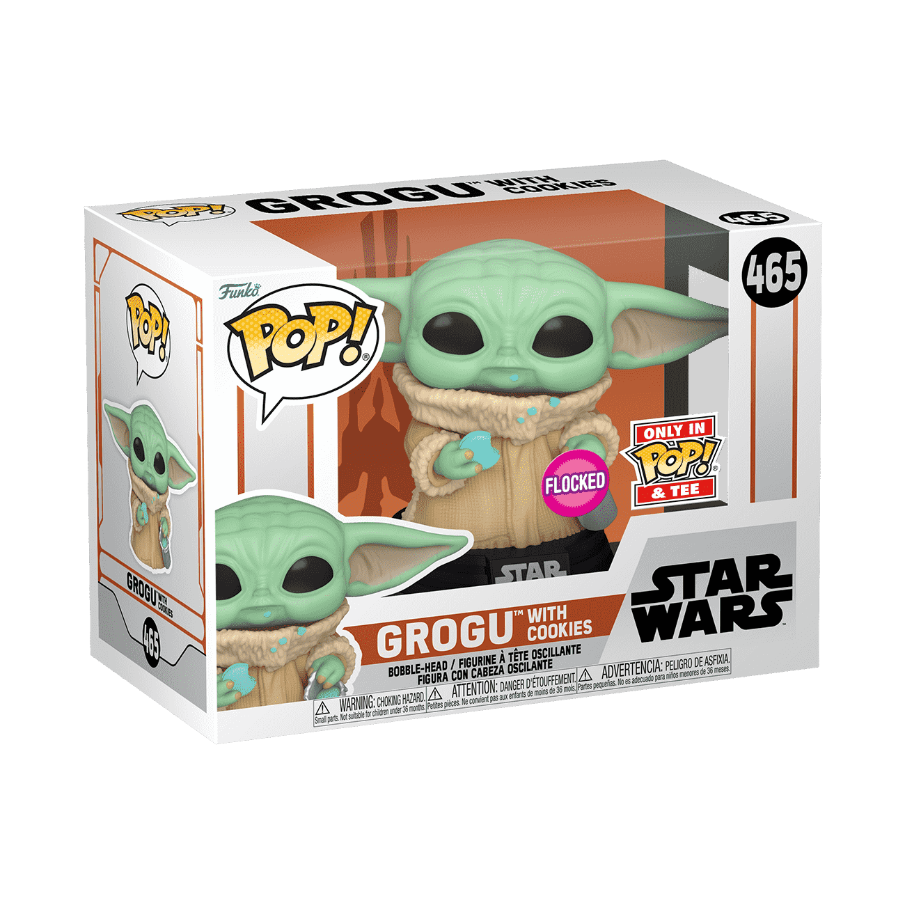 Pop! & Tee The Mandalorian Grogu with Cookies (Flocked) - Figurine Apparel Star Wars - vue 5