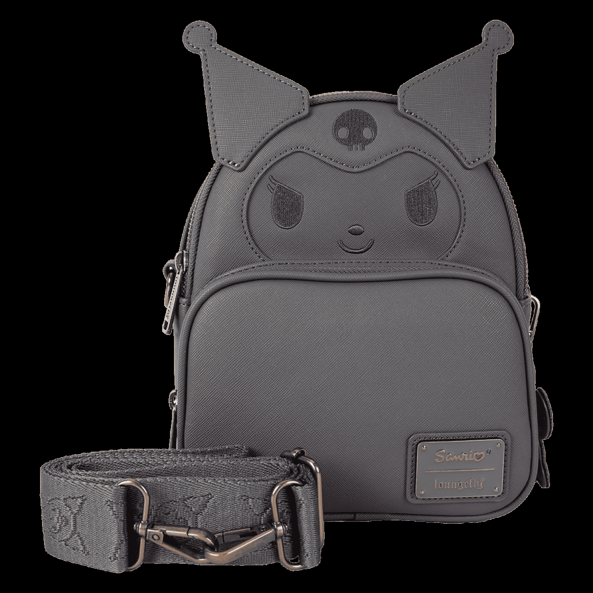 Sanrio Kuromi Monochrome Cosplay Convertible Mini Backpack & Crossbody Bag - Figurine Bags Sanrio - vue 8