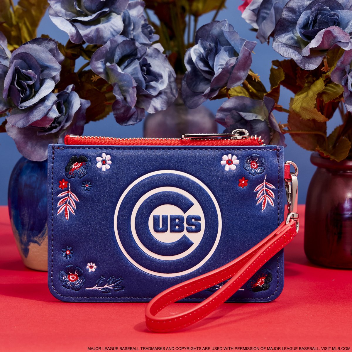 MLB Chicago Cubs Floral Card Holder Wristlet Clutch - Figurine Wallets MLB - vue 2