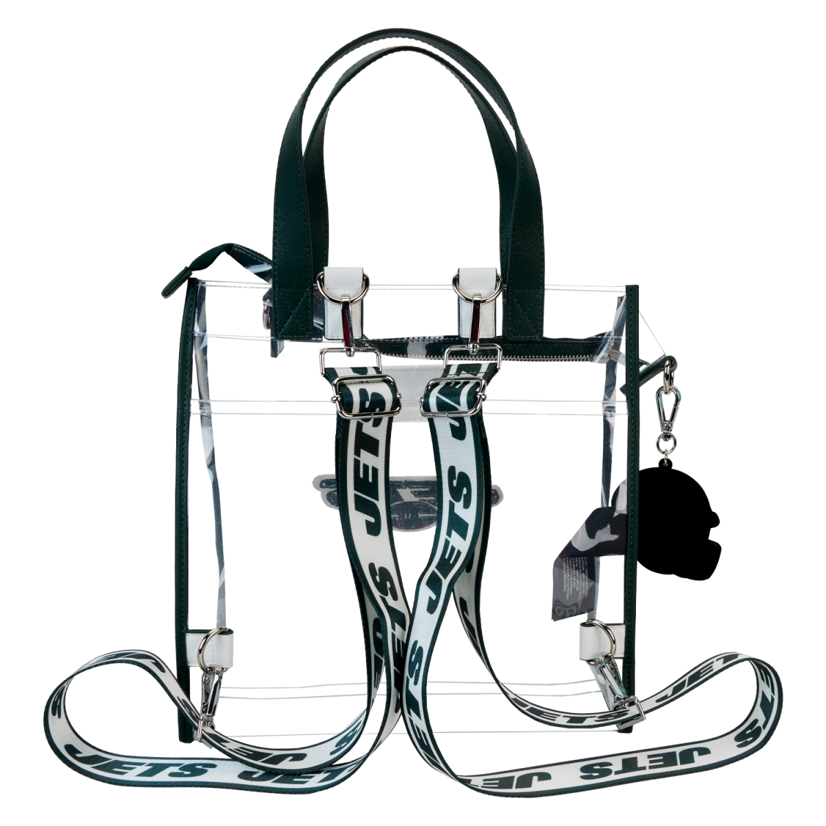 NFL New York Jets Clear Convertible Backpack & Tote Crossbody Stadium Bag - Figurine Bags NFL - vue 5