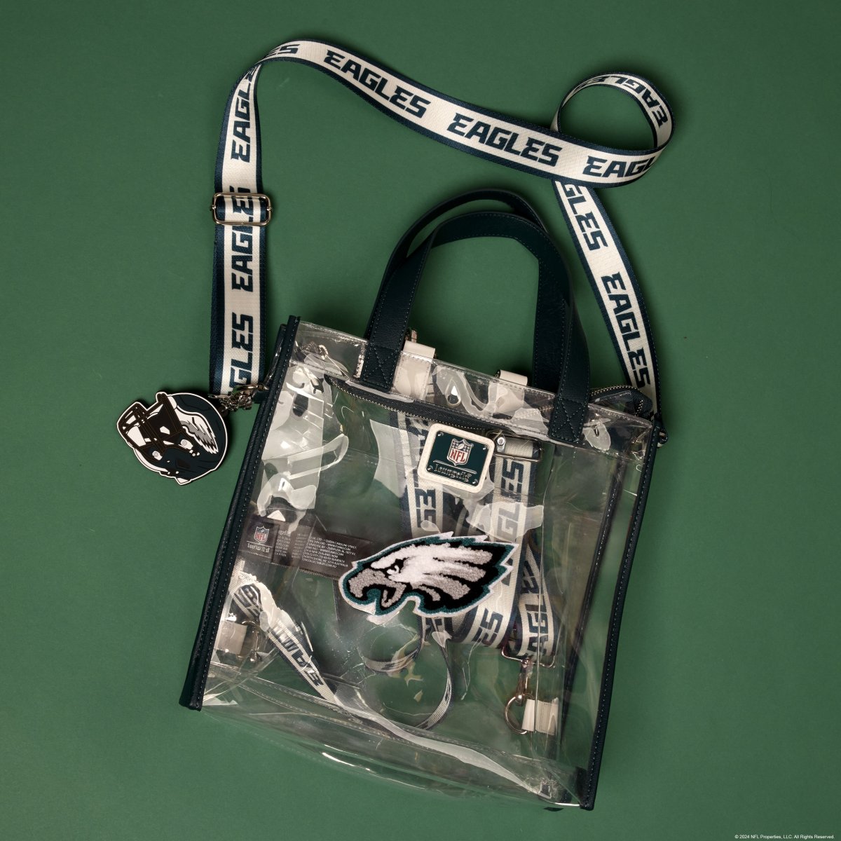 NFL Philadelphia Eagles Clear Convertible Backpack & Tote Crossbody Stadium Bag - Figurine Bags NFL - vue 2