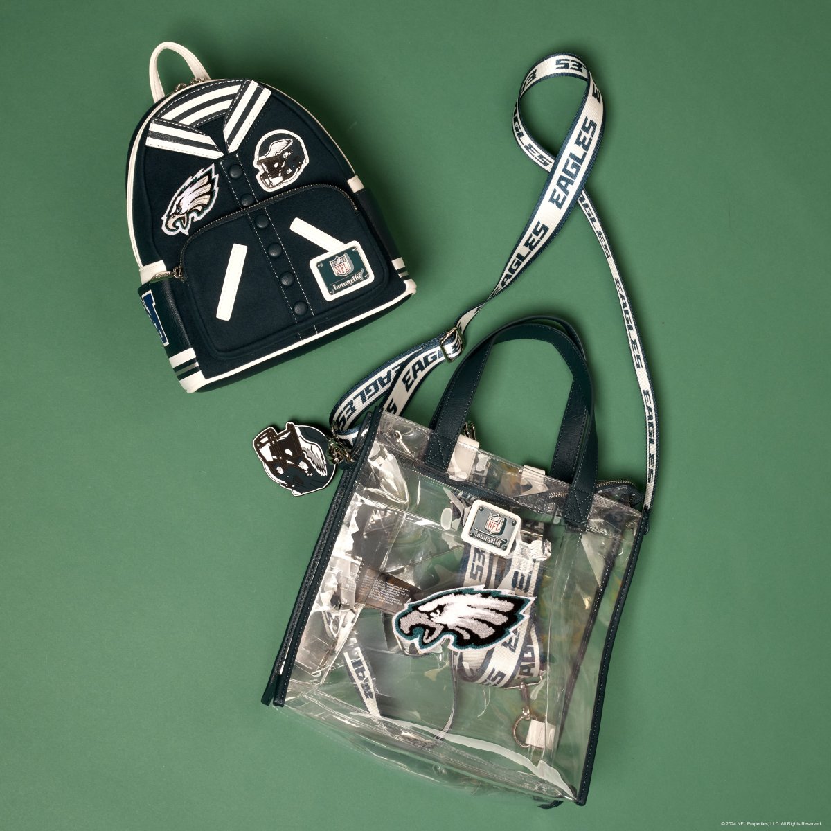 NFL Philadelphia Eagles Clear Convertible Backpack & Tote Crossbody Stadium Bag - Figurine Bags NFL - vue 3