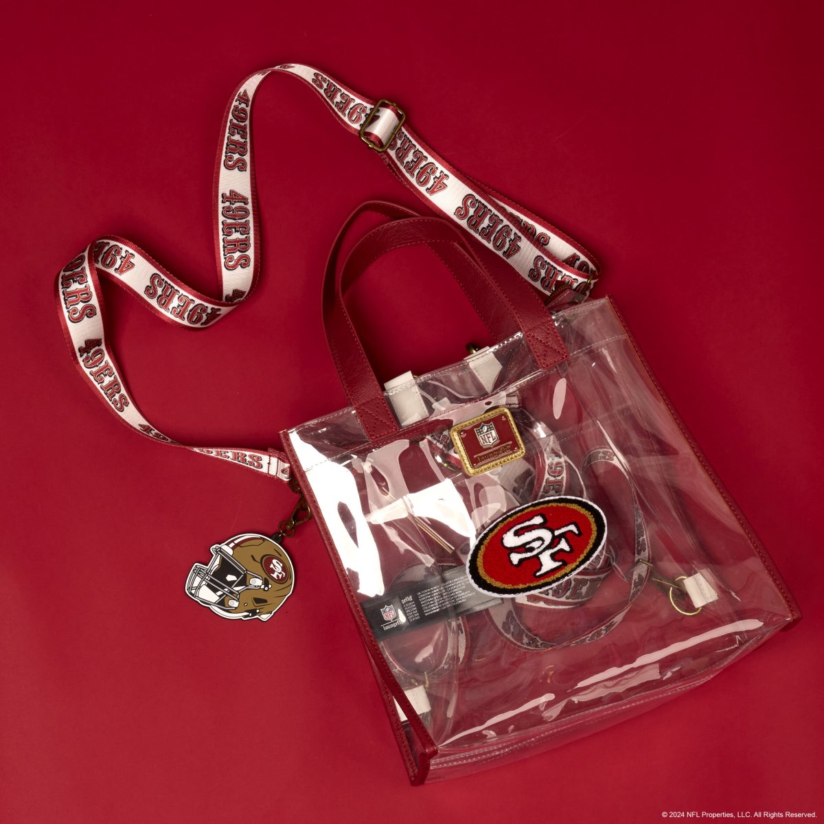 NFL San Francisco 49ers Clear Convertible Backpack & Tote Crossbody Stadium Bag - Figurine Bags NFL - vue 2