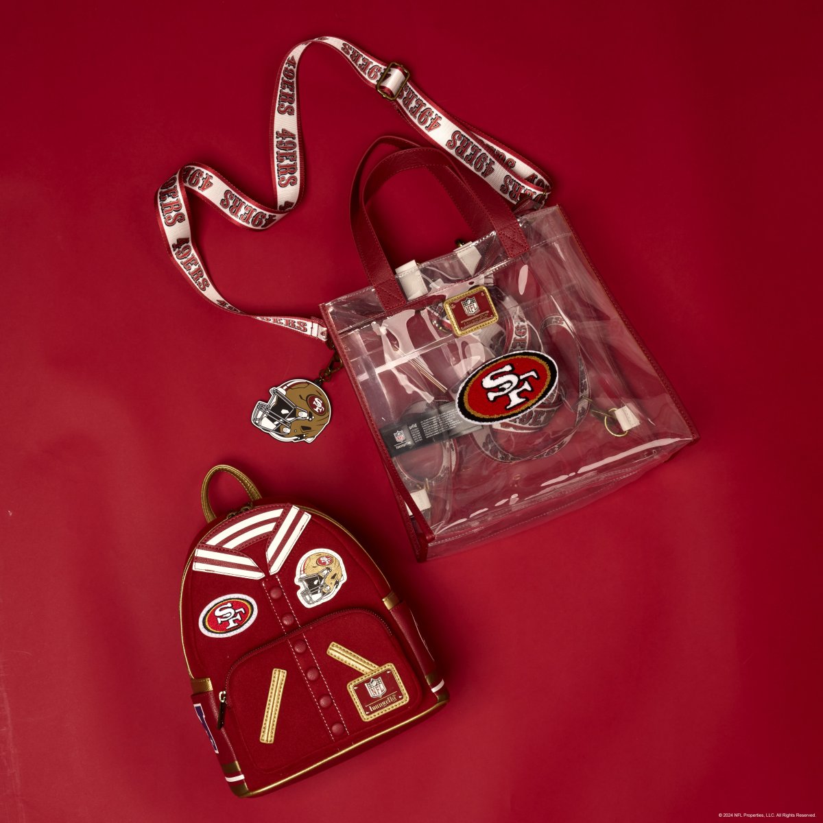 NFL San Francisco 49ers Clear Convertible Backpack & Tote Crossbody Stadium Bag - Figurine Bags NFL - vue 3