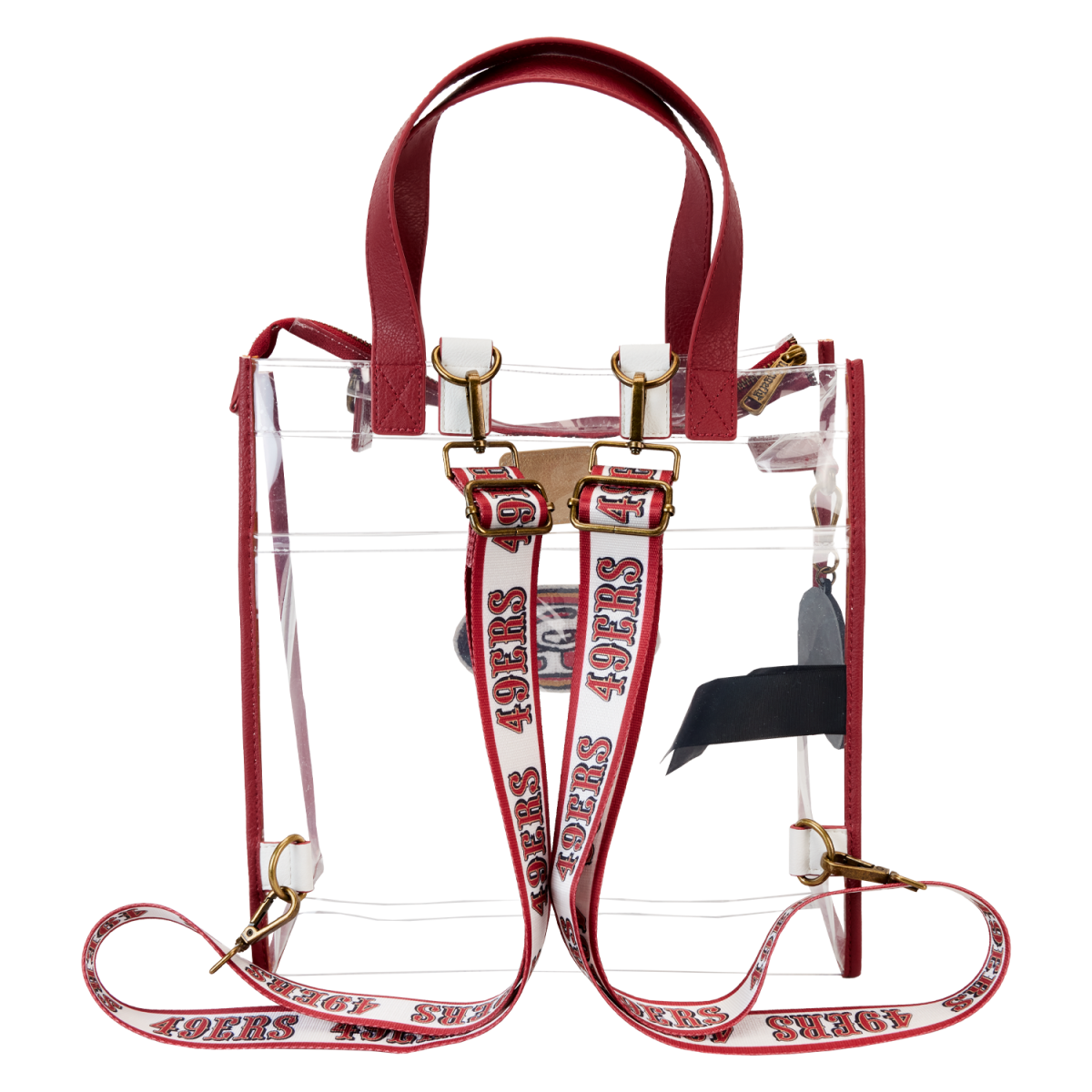 NFL San Francisco 49ers Clear Convertible Backpack & Tote Crossbody Stadium Bag - Figurine Bags NFL - vue 6