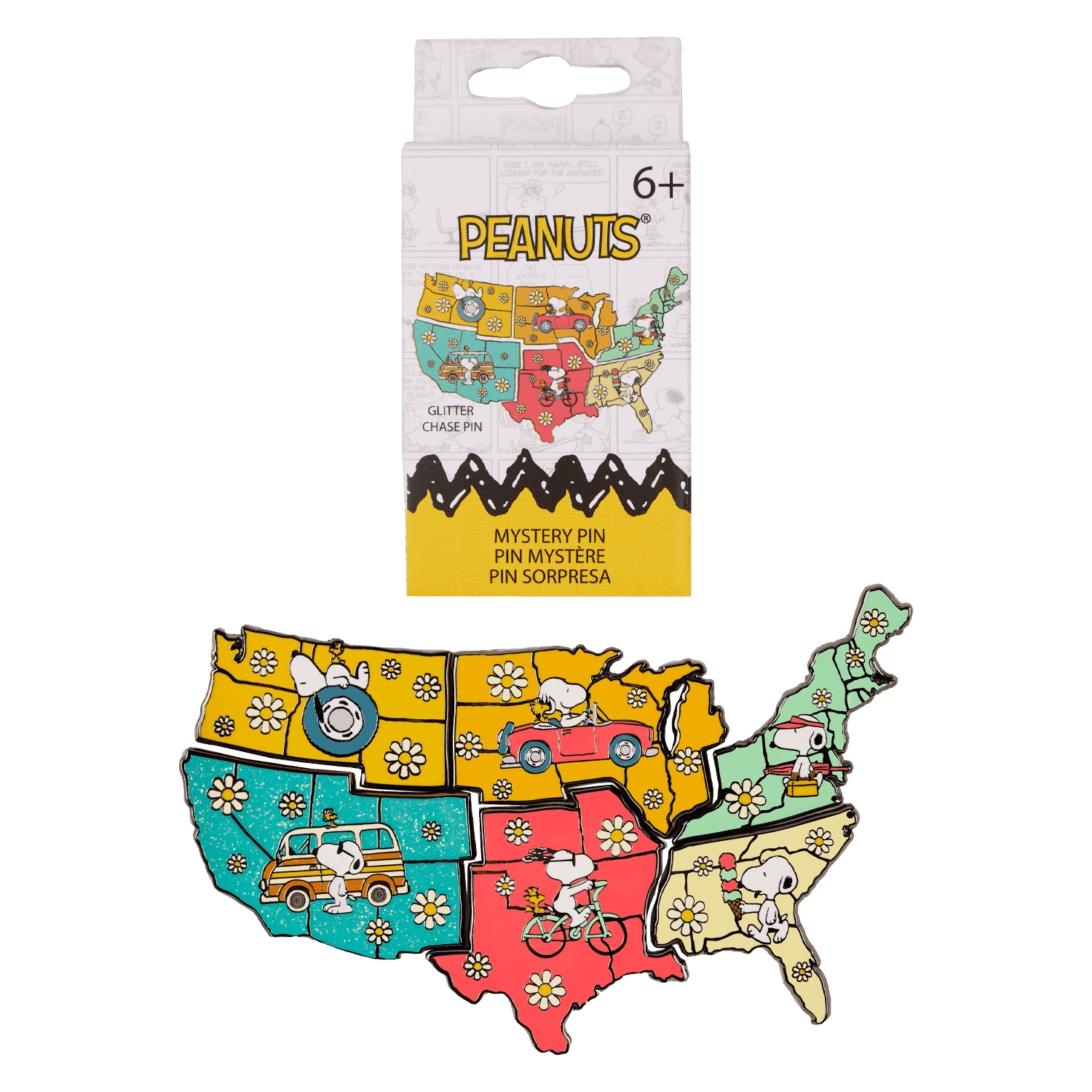 Peanuts Snoopy Road Trip Map Mystery Box Pin - Figurine Pins