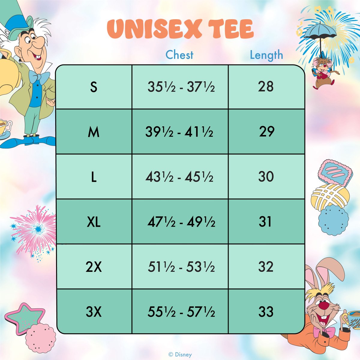 Alice in Wonderland Unbirthday Tie-Dye Unisex Tee - Figurine Apparel Disney - vue 5