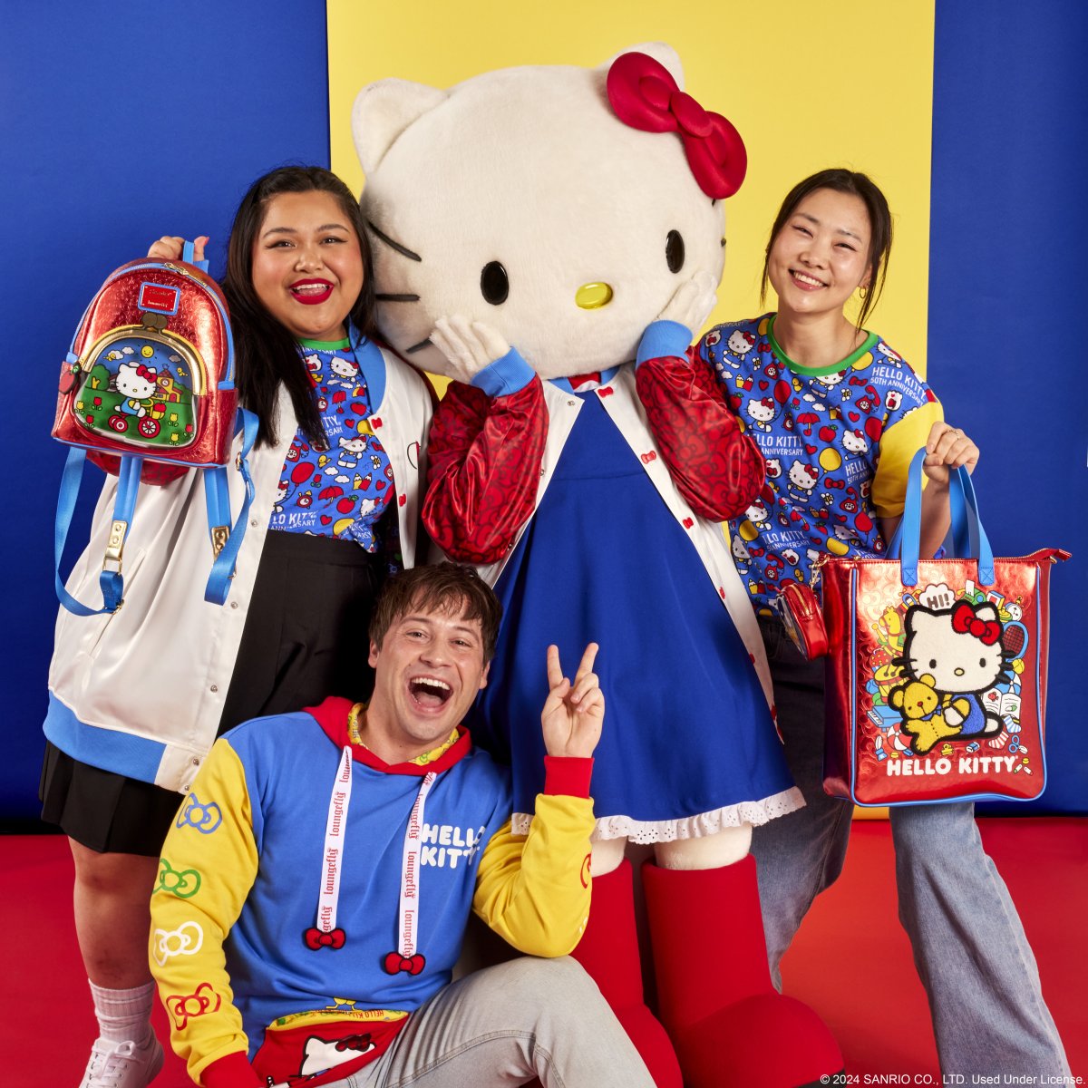 Sanrio Hello Kitty 50th Anniversary Color Block Unisex Hoodie - Figurine Apparel Sanrio - vue 3