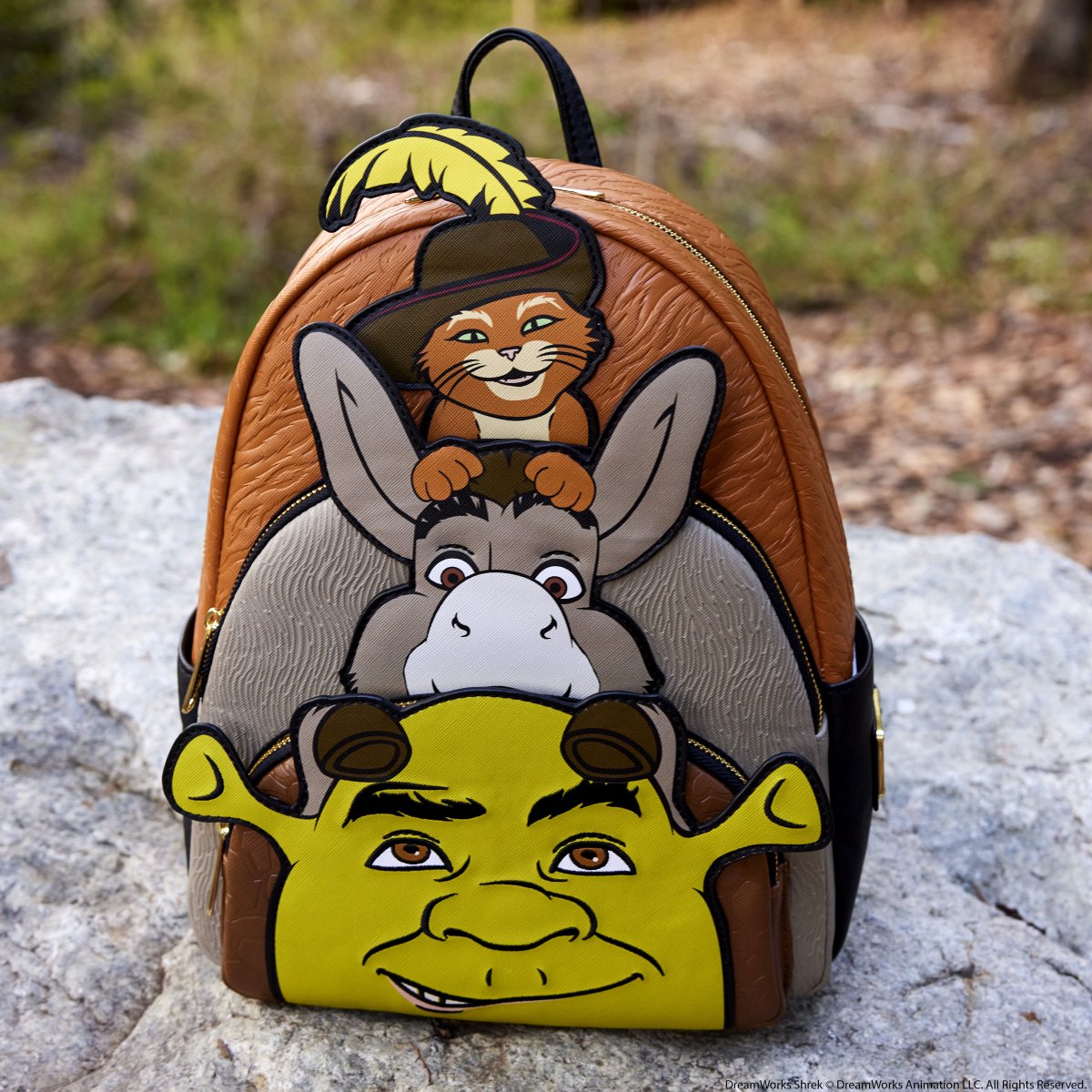 Shrek, Donkey, & Puss in Boots Trio Exclusive Triple Pocket Mini Backpack - Figurine Bags Shrek - vue 2