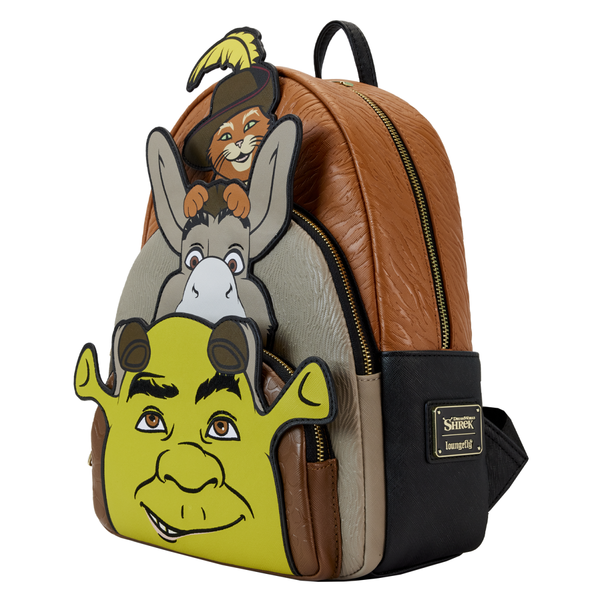 Shrek, Donkey, & Puss in Boots Trio Exclusive Triple Pocket Mini Backpack - Figurine Bags Shrek - vue 3