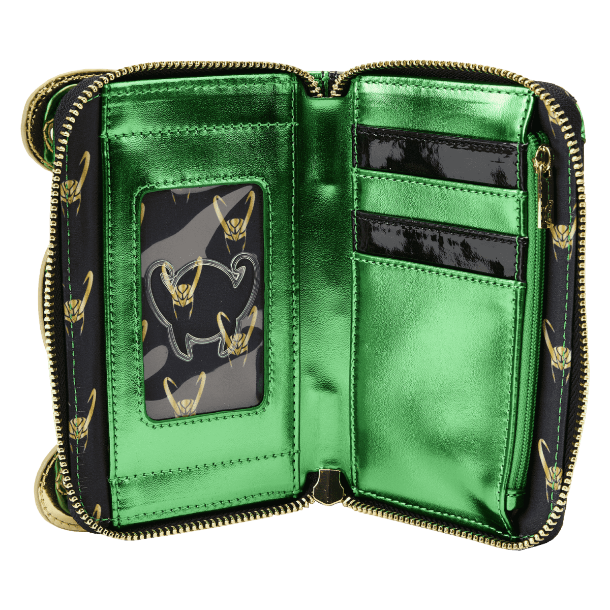 Marvel Metallic Loki Cosplay Zip Around Wallet - Figurine Wallets Marvel - vue 4