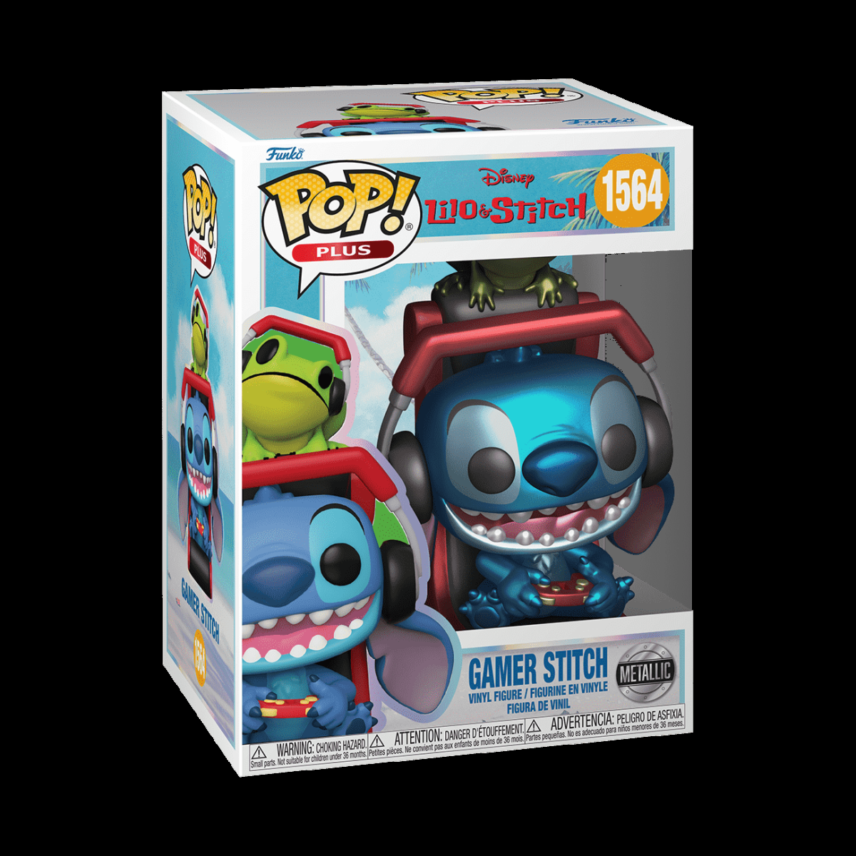 Pop! Plus Gamer Stitch (Metallic) - Figurine Pop! Disney - vue 2
