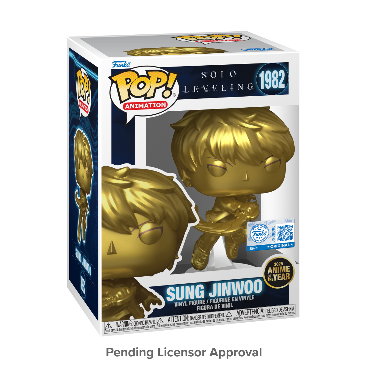 Pop! Sung Jinwoo (Gold) with Pop! Protector - Figurine Pop! Solo Leveling - vue 2