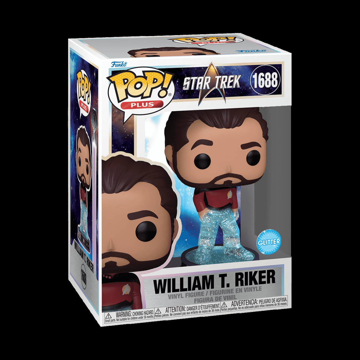 Pop! Plus William T. Riker (Transporter) (Glitter) - Figurine Pop! Star Trek - vue 2