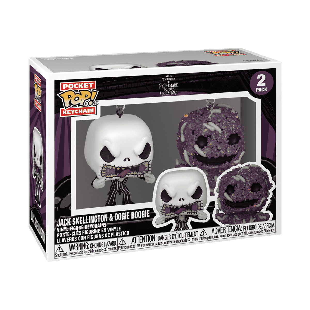 Pop! Keychain Jack Skellington & Oogie Boogie 2-Pack - Figurine Pop! Disney - vue 2